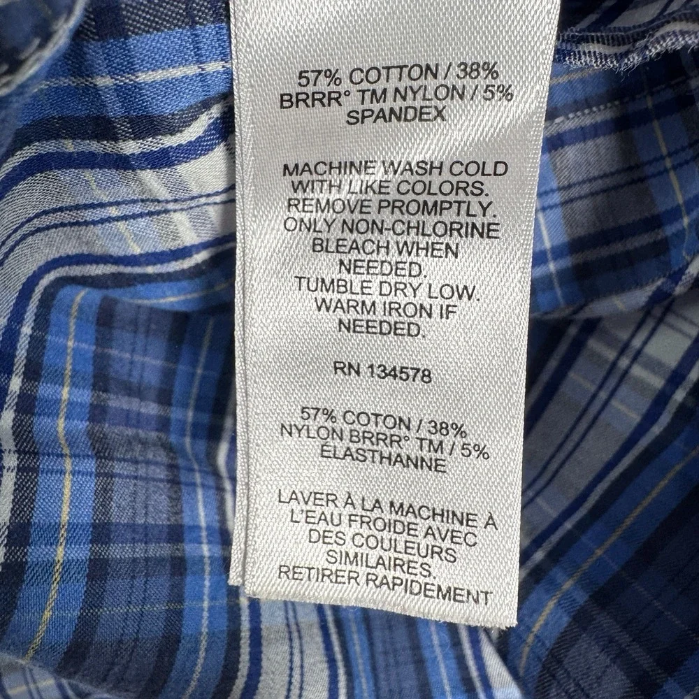 Vineyard‎ Vines Shirt Men XL Blue Plaid BRRR On The Go Performance Stretch
